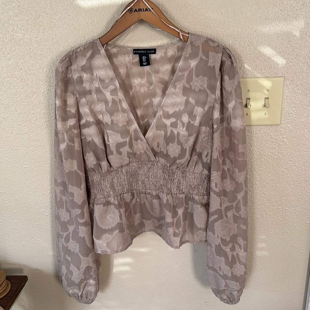 Peplum Sheer Top